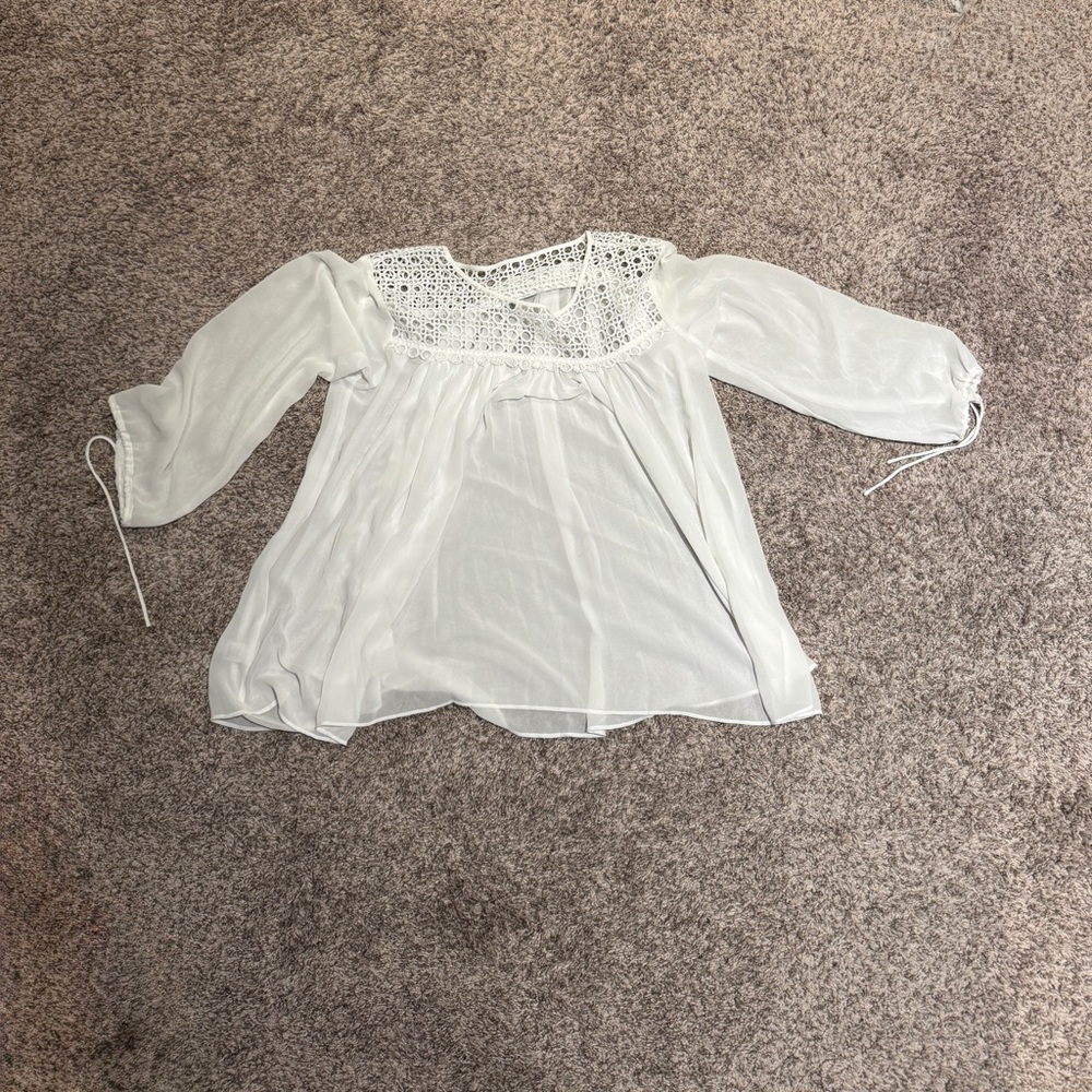 LOFT Elegant White Lace Women's Top